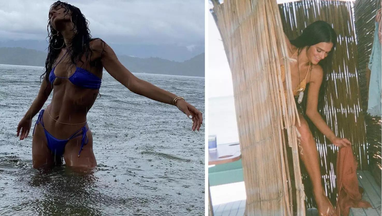Девушки Бразилии переодеваются на пляже